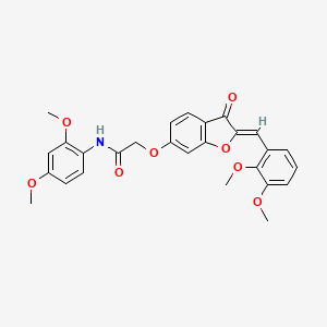molecular formula C27H25NO8 B2564238 (Z)-2-((2-(2,3-二甲氧基苯亚甲基)-3-氧代-2,3-二氢苯并呋喃-6-基)氧基)-N-(2,4-二甲氧基苯基)乙酰胺 CAS No. 900259-16-7