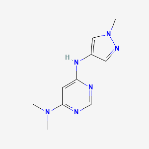 molecular formula C10H14N6 B2564264 N4,N4-二甲基-N6-(1-甲基-1H-吡唑-4-基)嘧啶-4,6-二胺 CAS No. 2310220-44-9