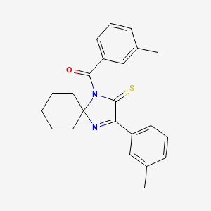 molecular formula C23H24N2OS B2564273 1-(3-甲基苯甲酰)-3-(3-甲基苯基)-1,4-二氮杂螺[4.5]癸-3-烯-2-硫酮 CAS No. 1224012-45-6