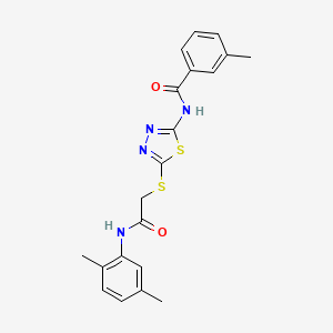 molecular formula C20H20N4O2S2 B2564274 N-(5-((2-((2,5-二甲苯基)氨基)-2-氧代乙基)硫代)-1,3,4-噻二唑-2-基)-3-甲基苯甲酰胺 CAS No. 392295-00-0
