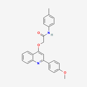 molecular formula C25H22N2O3 B2564279 2-((2-(4-methoxyphenyl)quinolin-4-yl)oxy)-N-(p-tolyl)acetamide CAS No. 1114658-12-6