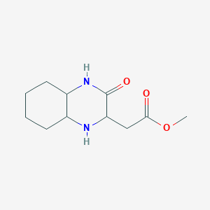 molecular formula C11H18N2O3 B2564282 甲基（3-氧代十氢喹喔啉-2-基）乙酸酯 CAS No. 1008583-85-4