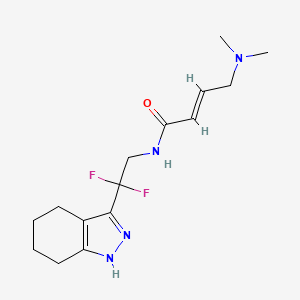 (E)-N-[2,2-Difluoro-2-(4,5,6,7-tetrahydro-1H-indazol-3-yl)ethyl]-4-(dimethylamino)but-2-enamide