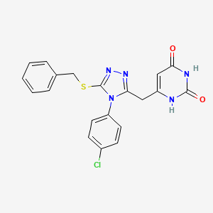 6-[[5-benzylsulfanyl-4-(4-chlorophenyl)-1,2,4-triazol-3-yl]methyl]-1H-pyrimidine-2,4-dione