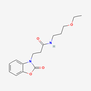 molecular formula C15H20N2O4 B2564305 N-(3-乙氧基丙基)-3-(2-氧代苯并[d]恶唑-3(2H)-基)丙酰胺 CAS No. 862827-37-0