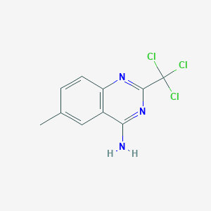 molecular formula C10H8Cl3N3 B256434 6-Methyl-2-(trichloromethyl)quinazolin-4-amine 