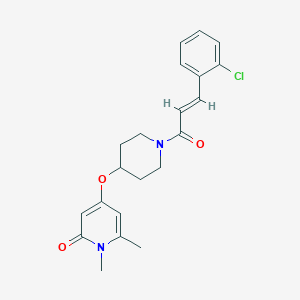 molecular formula C21H23ClN2O3 B2564342 (E)-4-((1-(3-(2-氯苯基)丙烯酰基)哌啶-4-基)氧基)-1,6-二甲基吡啶-2(1H)-酮 CAS No. 2035022-53-6
