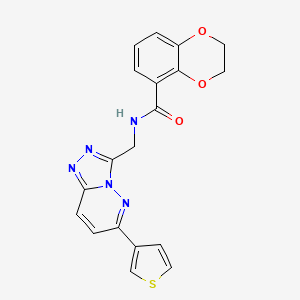 molecular formula C19H15N5O3S B2564343 N-((6-(thiophen-3-yl)-[1,2,4]triazolo[4,3-b]pyridazin-3-yl)methyl)-2,3-dihydrobenzo[b][1,4]dioxine-5-carboxamide CAS No. 1903385-22-7