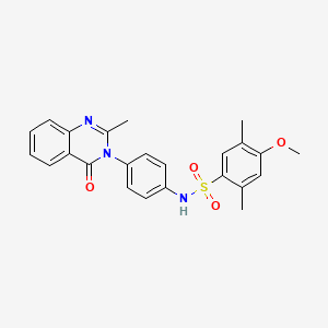 molecular formula C24H23N3O4S B2564345 4-甲氧基-2,5-二甲基-N-(4-(2-甲基-4-氧代喹唑啉-3(4H)-基)苯基)苯磺酰胺 CAS No. 898421-48-2