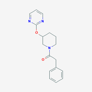 molecular formula C17H19N3O2 B2564347 2-苯基-1-(3-(嘧啶-2-氧基)哌啶-1-基)乙酮 CAS No. 2034498-36-5