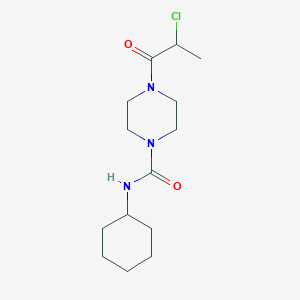 molecular formula C14H24ClN3O2 B2564351 4-(2-Chloropropanoyl)-N-cyclohexylpiperazine-1-carboxamide CAS No. 2411314-98-0