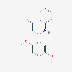 molecular formula C18H21NO2 B2564352 N-(1-(2,5-dimethoxyphenyl)but-3-en-1-yl)aniline CAS No. 847269-06-1