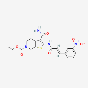 (E)-ethyl 3-carbamoyl-2-(3-(3-nitrophenyl)acrylamido)-4,5-dihydrothieno[2,3-c]pyridine-6(7H)-carboxylate