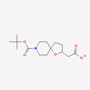 2-[8-[(2-Methylpropan-2-yl)oxycarbonyl]-1-oxa-8-azaspiro[4.5]decan-2-yl]acetic acid