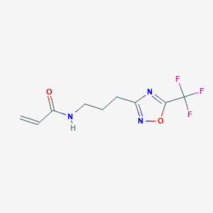 molecular formula C9H10F3N3O2 B2564363 N-[3-[5-(Trifluoromethyl)-1,2,4-oxadiazol-3-yl]propyl]prop-2-enamide CAS No. 2411242-68-5