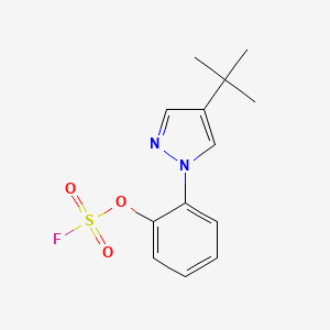 molecular formula C13H15FN2O3S B2564373 4-Tert-butyl-1-(2-fluorosulfonyloxyphenyl)pyrazole CAS No. 2411270-23-8
