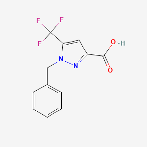 molecular formula C12H9F3N2O2 B2564379 1-Benzyl-5-(trifluoromethyl)-1H-pyrazole-3-carboxylic acid CAS No. 1370600-86-4