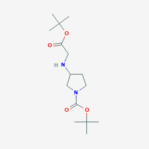 molecular formula C15H28N2O4 B2564399 叔丁基 3-{[2-(叔丁氧基)-2-氧代乙基]氨基}吡咯烷-1-羧酸酯 CAS No. 1501682-04-7