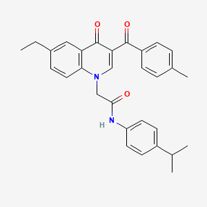 2-(6-ethyl-3-(4-methylbenzoyl)-4-oxoquinolin-1(4H)-yl)-N-(4-isopropylphenyl)acetamide