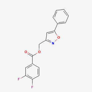 molecular formula C17H11F2NO3 B2564414 (5-苯基异恶唑-3-基)甲基 3,4-二氟苯甲酸酯 CAS No. 946264-55-7