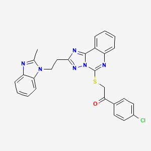 1-(4-Chlorophenyl)-2-[[2-[2-(2-methylbenzimidazol-1-yl)ethyl]-[1,2,4]triazolo[1,5-c]quinazolin-5-yl]sulfanyl]ethanone