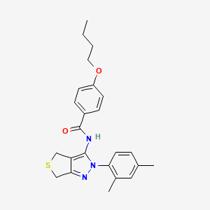 molecular formula C24H27N3O2S B2564424 4-butoxy-N-(2-(2,4-dimethylphenyl)-4,6-dihydro-2H-thieno[3,4-c]pyrazol-3-yl)benzamide CAS No. 396720-89-1