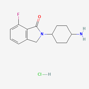 molecular formula C14H18ClFN2O B2564439 2-(trans-4-Aminocyclohexyl)-7-fluoroisoindolin-1-one hydrochloride CAS No. 1707367-78-9