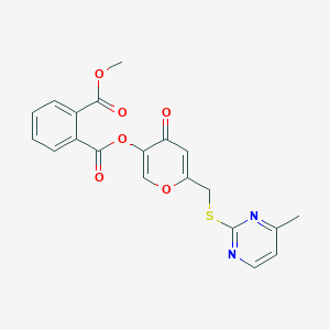 molecular formula C20H16N2O6S B2564444 methyl (6-(((4-methylpyrimidin-2-yl)thio)methyl)-4-oxo-4H-pyran-3-yl) phthalate CAS No. 877638-25-0