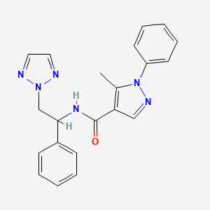 5-methyl-1-phenyl-N-(1-phenyl-2-(2H-1,2,3-triazol-2-yl)ethyl)-1H-pyrazole-4-carboxamide