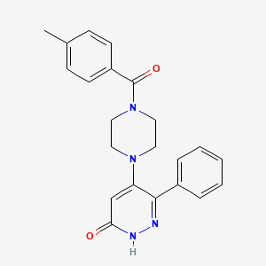 molecular formula C22H22N4O2 B2564449 5-[4-(4-甲基苯甲酰)哌嗪]-6-苯基-3(2H)-哒嗪酮 CAS No. 477863-60-8