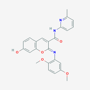 molecular formula C24H21N3O5 B2564454 (2Z)-2-[(2,5-dimethoxyphenyl)imino]-7-hydroxy-N-(6-methylpyridin-2-yl)-2H-chromene-3-carboxamide CAS No. 478481-78-6