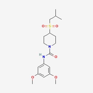 molecular formula C18H28N2O5S B2564462 N-(3,5-dimethoxyphenyl)-4-(isobutylsulfonyl)piperidine-1-carboxamide CAS No. 1795086-15-5