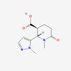 molecular formula C11H15N3O3 B2564463 (2S,3S)-1-甲基-2-(2-甲基吡唑-3-基)-6-氧代哌啶-3-羧酸 CAS No. 1909287-64-4