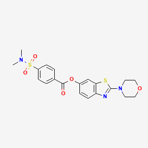 molecular formula C20H21N3O5S2 B2564464 2-吗啉基苯并[d]噻唑-6-基4-(N,N-二甲基氨磺酰)苯甲酸酯 CAS No. 953194-91-7