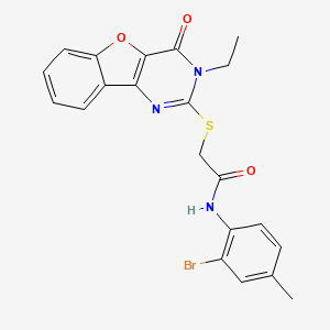 molecular formula C21H18BrN3O3S B2564465 N-(2-bromo-4-methylphenyl)-2-((3-ethyl-4-oxo-3,4-dihydrobenzofuro[3,2-d]pyrimidin-2-yl)thio)acetamide CAS No. 900004-54-8