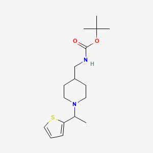 molecular formula C17H28N2O2S B2564467 tert-Butyl ((1-(1-(thiophen-2-yl)ethyl)piperidin-4-yl)methyl)carbamate CAS No. 1289386-15-7