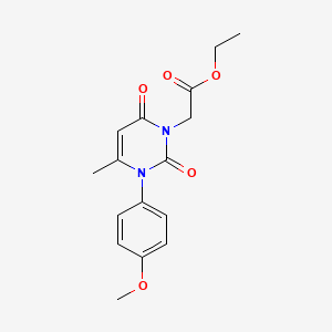 molecular formula C16H18N2O5 B2564474 乙酸[3-(4-甲氧基苯基)-4-甲基-2,6-二氧代-3,6-二氢嘧啶-1(2H)-基]酯 CAS No. 1242840-42-1