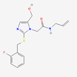 N-allyl-2-(2-((2-fluorobenzyl)thio)-5-(hydroxymethyl)-1H-imidazol-1-yl)acetamide