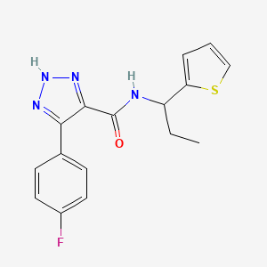 molecular formula C16H15FN4OS B2564480 4-(4-fluorophenyl)-N-(1-(thiophen-2-yl)propyl)-1H-1,2,3-triazole-5-carboxamide CAS No. 2034571-91-8