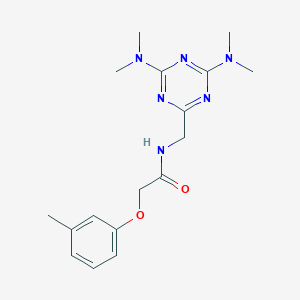 molecular formula C17H24N6O2 B2564487 N-((4,6-bis(dimethylamino)-1,3,5-triazin-2-yl)methyl)-2-(m-tolyloxy)acetamide CAS No. 2034426-42-9