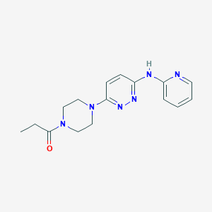 molecular formula C16H20N6O B2564495 1-(4-(6-(Pyridin-2-ylamino)pyridazin-3-yl)piperazin-1-yl)propan-1-one CAS No. 1021223-55-1