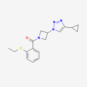 molecular formula C17H20N4OS B2564497 (3-(4-环丙基-1H-1,2,3-三唑-1-基)氮杂环丁-1-基)(2-(乙硫基)苯基)甲酮 CAS No. 2097923-66-3