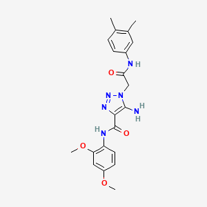 molecular formula C21H24N6O4 B2564503 5-amino-N-(2,4-dimethoxyphenyl)-1-{2-[(3,4-dimethylphenyl)amino]-2-oxoethyl}-1H-1,2,3-triazole-4-carboxamide CAS No. 894563-41-8