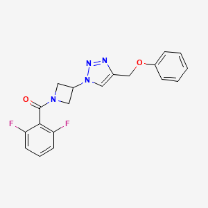 molecular formula C19H16F2N4O2 B2564515 (2,6-二氟苯基)(3-(4-(苯氧甲基)-1H-1,2,3-三唑-1-基)氮杂环丁-1-基)甲烷酮 CAS No. 2034340-81-1