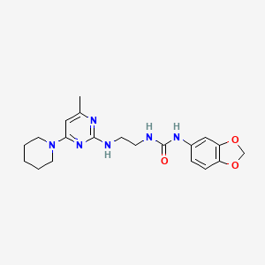 1-(Benzo[d][1,3]dioxol-5-yl)-3-(2-((4-methyl-6-(piperidin-1-yl)pyrimidin-2-yl)amino)ethyl)urea