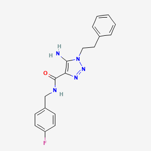 molecular formula C18H18FN5O B2564520 5-amino-N-(4-fluorobenzyl)-1-(2-phenylethyl)-1H-1,2,3-triazole-4-carboxamide CAS No. 2109419-25-0