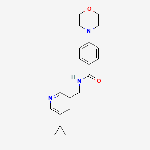 molecular formula C20H23N3O2 B2564528 N-((5-cyclopropylpyridin-3-yl)methyl)-4-morpholinobenzamide CAS No. 2034208-06-3