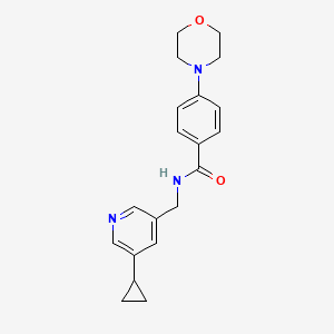 molecular formula C20H23N3O2 B2564528 N-((5-环丙基吡啶-3-基)甲基)-4-吗啉并苯甲酰胺 CAS No. 2034208-06-3