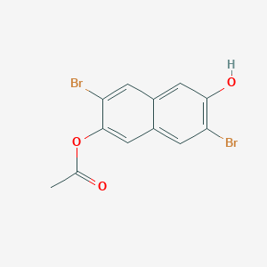 molecular formula C12H8Br2O3 B2564529 3,7-Dibromo-6-hydroxy-2-naphthyl Acetate CAS No. 1864058-93-4