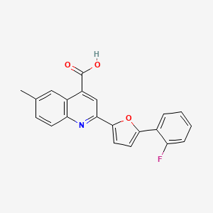 molecular formula C21H14FNO3 B2564530 2-[5-(2-Fluorophenyl)furan-2-yl]-6-methylquinoline-4-carboxylic acid CAS No. 868213-08-5